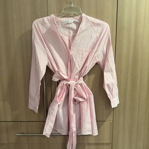 Zara Pink and White Striped Dress